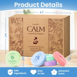 Shower Steamers 60 PCS with Individually Wrapped, Shower Bombs for Women with 6 Rich Scents, Rose Peppermint Citrus Eucalyptus Ocean Lavender, Christmas Birthday Mother's Day Present for Mom Wife Men