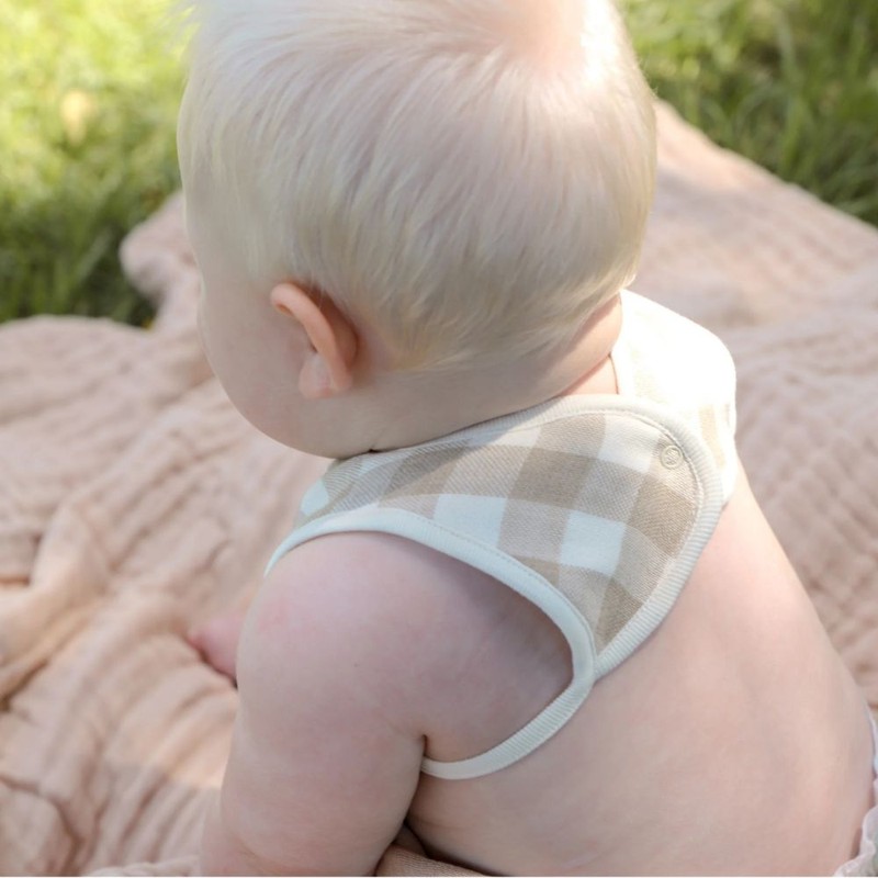 Fibre For Good Organic Cotton Fitted Bib 2 pack, Brown