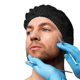 SUPERGUARD Gb Black Hair Nets for Catering - Premium Disposable Mob Caps for Kitchen - Hair Net Cover Double Stitched (Pack of 100) (Black)