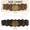 IZUS Classic-Retro Oval-Concho-Buckle Western-Belt for Women-Dresses Wide-Disc Cowgirl-Belts Boho-Country-Style