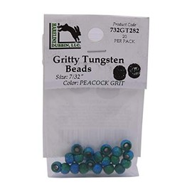 Hareline Gritty Tungsten Beads (5/32" (3.8 mm)) - Peacock Grit - 20 Beads