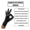 Guantes Nitrilo Uniseal Negro 000 Pzs Multiusos Resistente