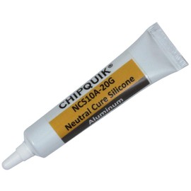 Chip Quik NCS10A-20G Neutral Cure Silicone Adhesive Sealant 20g (0.7oz) Squeeze Tube (Aluminum) for Precision Dispensing