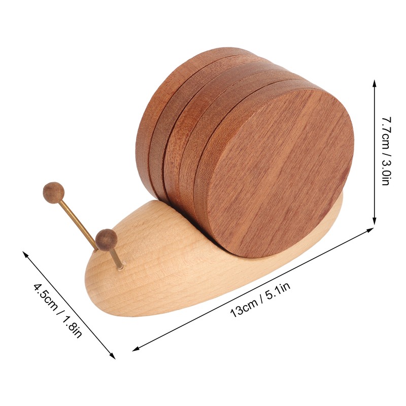 Snail Coaster Set with Magnet Cute Exquisite Eco Friendly Wood