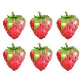 Strawberry Balloons Cute Sweet Strawberry Foil Balloons for Baby Shower Wedding Birthday Party Decoration Supplies 6PCS