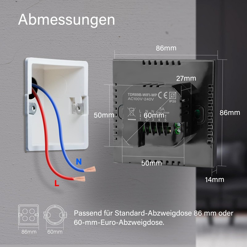 Beok WiFi Room Thermostat Underfloor Heating Smart for Water Underfloor