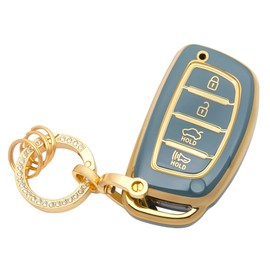 TPU Protector Key Fob Cover Keychain fit for Hyundai Tucson Sonata Elantra Elantra GT Ioniq Keyless Entry Key Fob (Blue)