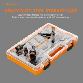 Crosstar 11PCs 3/8" & 1/2" Drive Impact Torx Swivel Socket Set (T25-T70) | CR-MO Wobble Star Sockets, Clear-View Case & EVA Foam Organizer for Tight Spaces