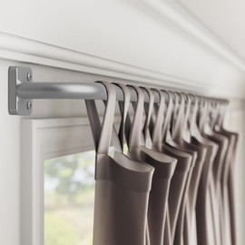 UIOSANRT Curtain Rods for Windows 66 to 120 inch, 5/8" Diameter Silver Ceiling Mount Warp Around Long Curtain Rod for Bedroom Living Room Blackout