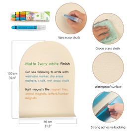 Kaia Rae Creations Magnetic Chalkboard Decal Arch Kids Playroom Ideas Must Haves Chalkboard for Wall Magnetic Contact Paper for Wall, Matte Ivory