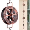 AINISIS 5.7 FT Water Wheel Rain Chains for Outside Bronze