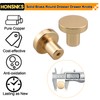 HONSNKS Gold Round Metal Dresser Drawer Knobs, Brushed Solid Brass
