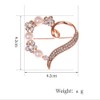Heart Brooch For Women Cluster Pave Clear Crystal Love Heart