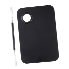 Operitacx 2-Piece Set Empty Makeup Colour Mixing Palette Nail Art Spatula Painting Tools Nail Kit Nail Art Palette Double Head Makeup Palette Stainless Steel Tray Cosmetics