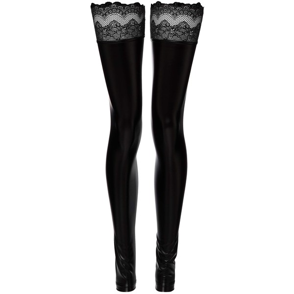 Noir Handmade F135 Powerwetlook Superstar Strümpfe, Größe 3XL