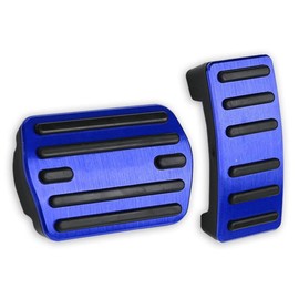 LEXLEY 2PCS Anti-Slip Aluminum Brake Gas Pedal Pads,Auto No Drilling Accelerator Pedal Covers Only for Ford 2022 2023 2024 2025 Maverick-Blue