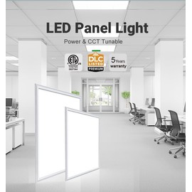 Ilumia LED Panel Light Back Lit 2x2 FT Power Selectable 30W/35W/40W 130 Lumes/Watt color Selectable 3500K/4000K/5000K AC120-277V 0-10V Dim ETL DLC 50,000 Hrs Box of 4 Led, White, PB-S40W-2CS40U