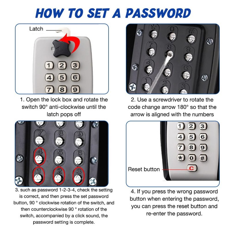 Key Safe with Number Code Outside, TGKYK 12 Digit Key