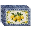 Mediterranean Lemon Placemats Set of 4, Indoor Outdoor Home Table