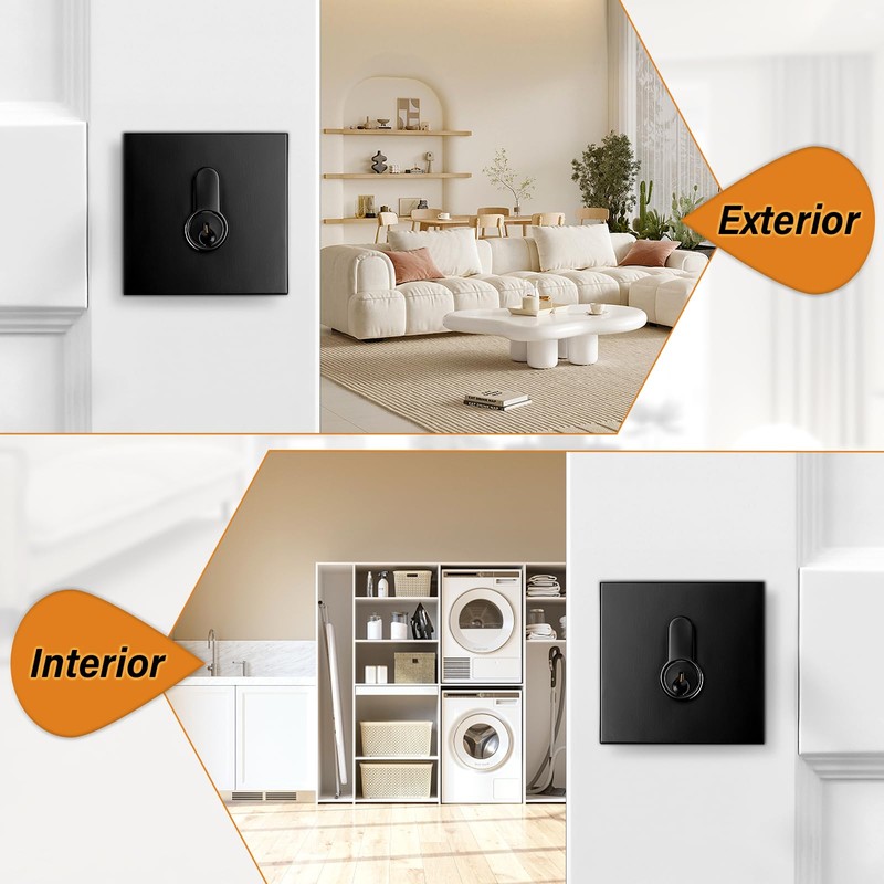 Probrico Black Double Cylinder Deadbolt,Keyed Both Side,Residential Security Square Door