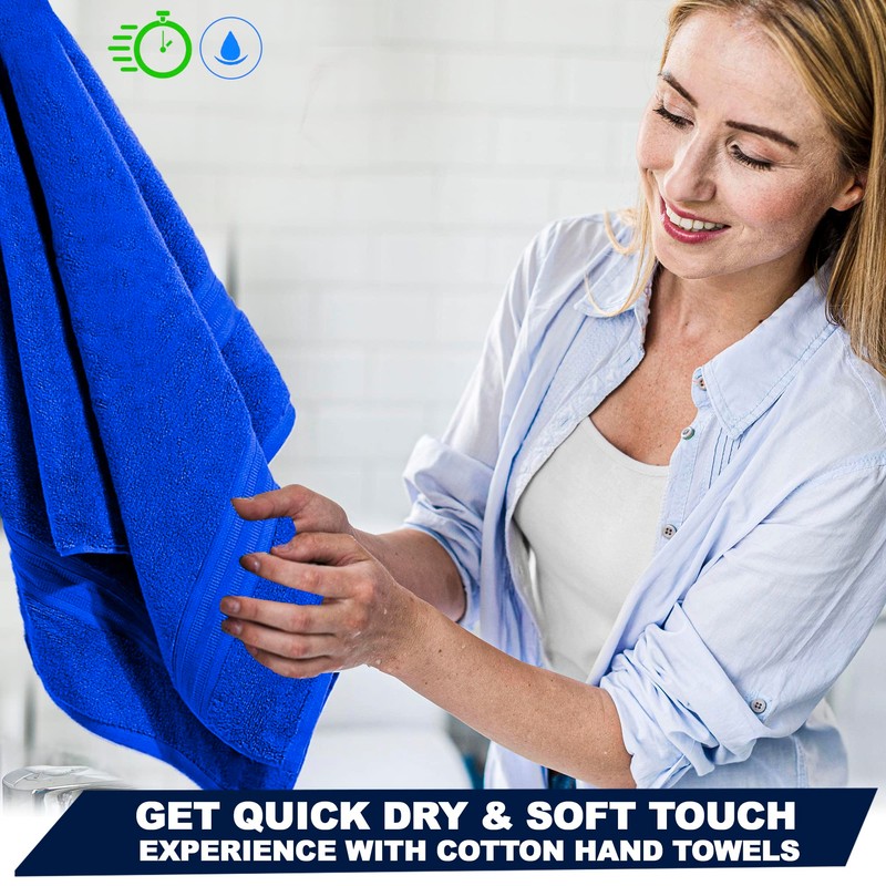 Towelogy® Premium Large Hand Towels Set 100% Combed Ring Spun