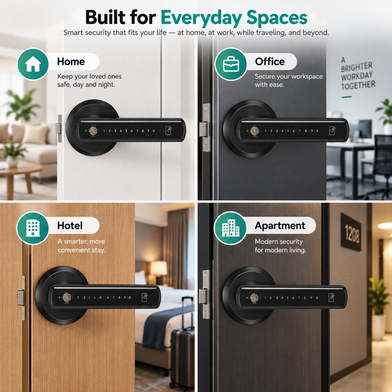 Smart Door Lock for Home & Office – Fingerprint, App