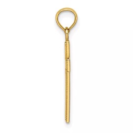 Unbranded 10K Yellow Gold Polished Block Style Beaded Edge Cross Pendant