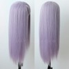 Maycaur Purple Color Synthetic Hair Wigs with Full Bangs Long