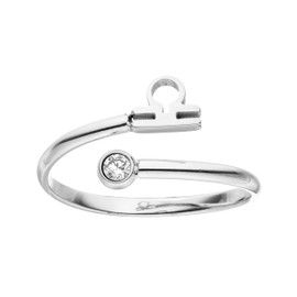 Purelei® Star Sign Ring, Waterproof Women's Ring Made of Durable Stainless Steel, Adjustable Rings from Size 50 to 60, Fashion Jewellery for Your Individual Look, Gemstone