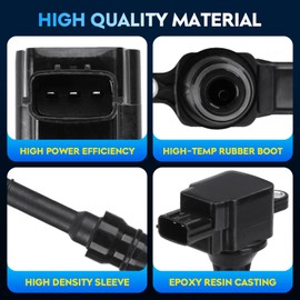 Ignition Coil Pack for Nissan Altima 2002-2006 2.5L L4, Sentra 2002-2008 2.5L L4, X-Trail 2002-2013 2.5L L4, UF350 1788319 5C1395 C1398 22448-8H315 4 Pcs