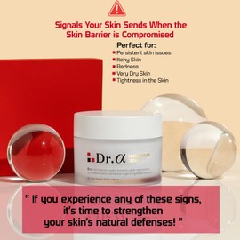 Dr Alpha Skin Barrier Cream 80ml, Moisturizing for Dry, Sensitive Skin, Face Care Lotion, Rejuvenating Face, Body, Legs