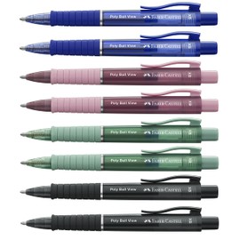 Faber-Castell Poly Ball View XB Ballpoint Pen, 8-Pack