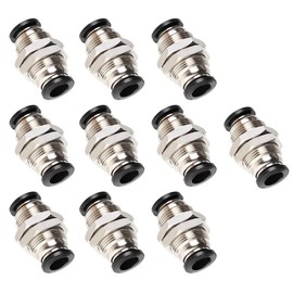 Straight Pneumatic Fittings, 10PCS 3/8Inch Push to Quick Connect Fittings, Straight Push Fit Connectors Quick Push in Straight Union, Air Tool Accessories Quick Connect Couplings