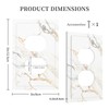 LWDZLHD White Gold Marble Outlet Covers Light Switch Cover Wall
