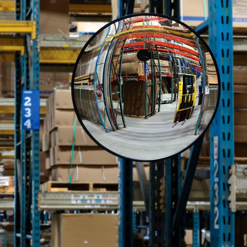 Global Industrial Round Glass Convex Mirror, Indoor, 26" Diameter, 160-Degree