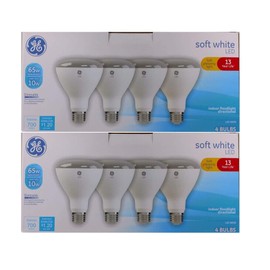 GE LED BR30 Indoor Floodlight Bulb (8 Pack) - Energy Star Certified, Soft White, 10W