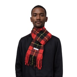 Basic Sense Classic Scottish Tartan Winter Scarf - Super Soft & Warm, Traditional Check Design for Men & Women, Red