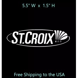 Oracal ST.CROIX Fishing Rod Logo /White/ Vinyl Window Decal   # S-1