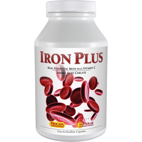 Andrew Lessman Iron Plus 360 Capsules – 18mg Iron, 100% Pure Amino Acid Chelated Iron (Glycinate & Aspartate), Plus Vitamin C for Increased Absorption, Small, Easy to Swallow Capsules, No Additives