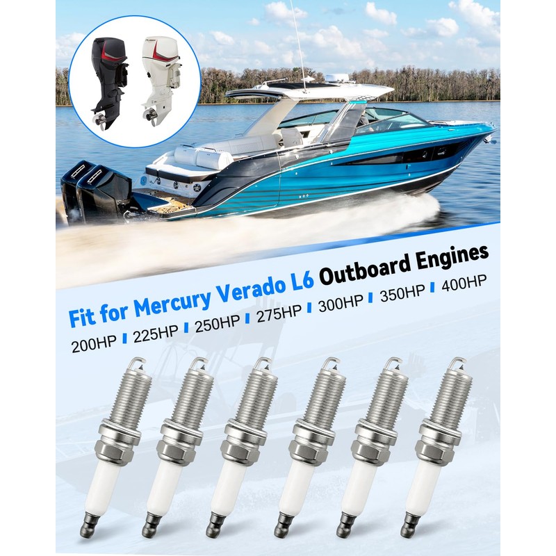 ILFR6G-E 4212 Iridium Spark Plugs Fit for Mercury Verado L6