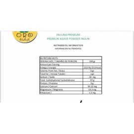 Inulina De Agave Azul De Exportacion 500gr Pura 100%natural