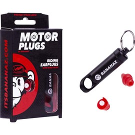Bananaz Motorplugs Ear Protection Earplugs for Motorcycle Drivers & Motorsport Friends 1 cm Red