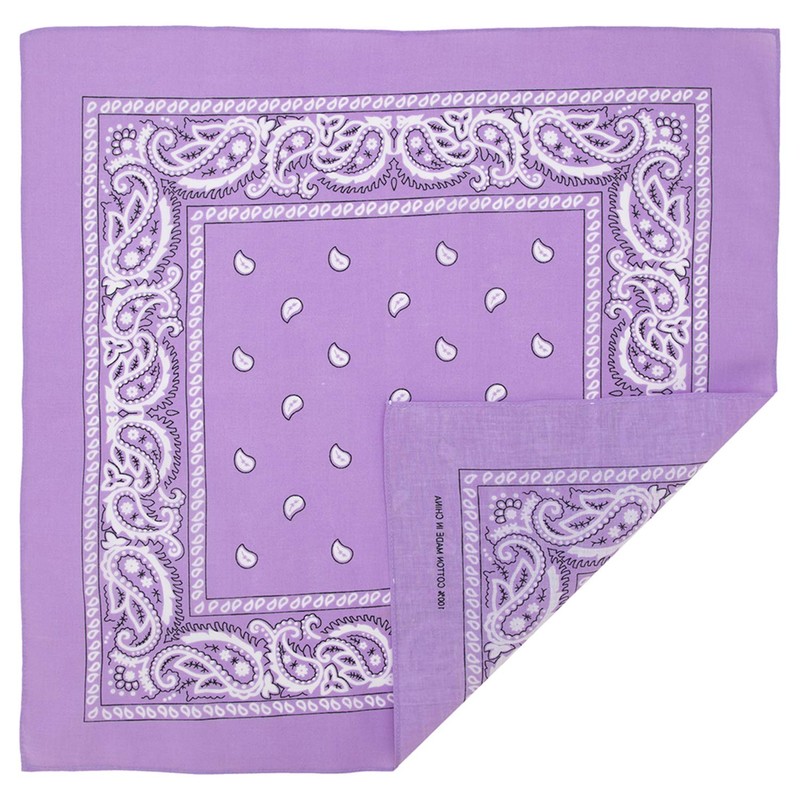Lilac Paisley Bandana - Single Piece 22x22