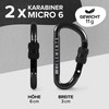 GO!elements Mini Carabiner Micro 6 with Screw Fastener, black