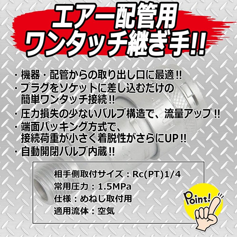 SK11 High Coupler Rc (PT) 1/4 Female Thread, One Touch