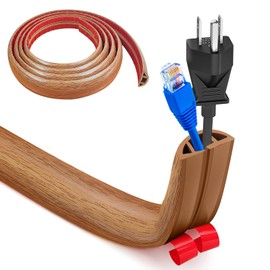 Flexible Cable Duct for Floor - 3.0 m x 3 cm Hose Bridge Cable Cover - Flat Cable Protection for Offices, Homes, Warehouses, Hotels (Yellow Oak)