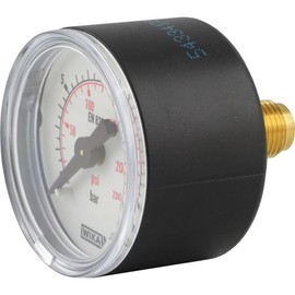 Fittingteile - Horizontal pressure gauge Ø 40 mm - Display range 0 to 10 bar - Class 2.5 for compressed air and vacuum