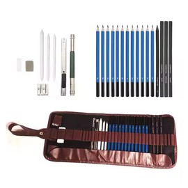 Set De Lápices De Dibujo Difuminadores Borradores Con Estuche 25 Piezas Gaero Shop Dibujo Profesional Grafito, Ideal para Bocetos, Sombreado y Arte Realista con Estuche Portátil