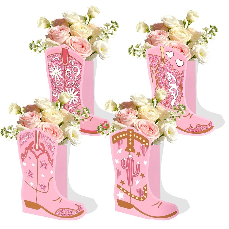 12 Set Western Cowgirl Boots Flower Boxes Centerpiece Boot Shape