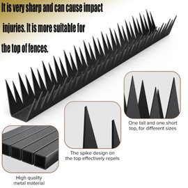 Anti Climb Fence Spikes Metal for Outdoor Walls, Garden Fences,Intruder Deterrent Fence Wall Spikes for Thieves and intruders,Roofs, Durable Home Security 6PCS（94.4 in ）